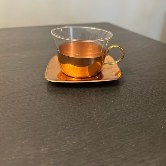 Elegant Copper Glass Tea Cup Set - Picture 6 of 7